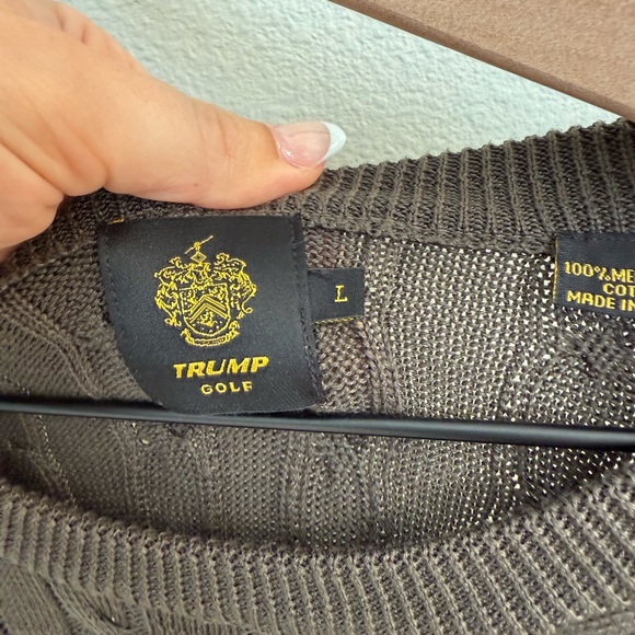 Trump golf Men's Cable Knit Sweater - Olive Green - Picture 4 of 5